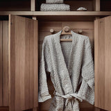 Li Linen Waffle Bathrobe / SAND BEIGE