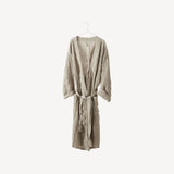 Li Linen Waffle Bathrobe / SAND BEIGE