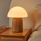 Alice Mushroom lamp, Large White Ash Wood